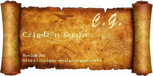 Czigán Gyula névjegykártya